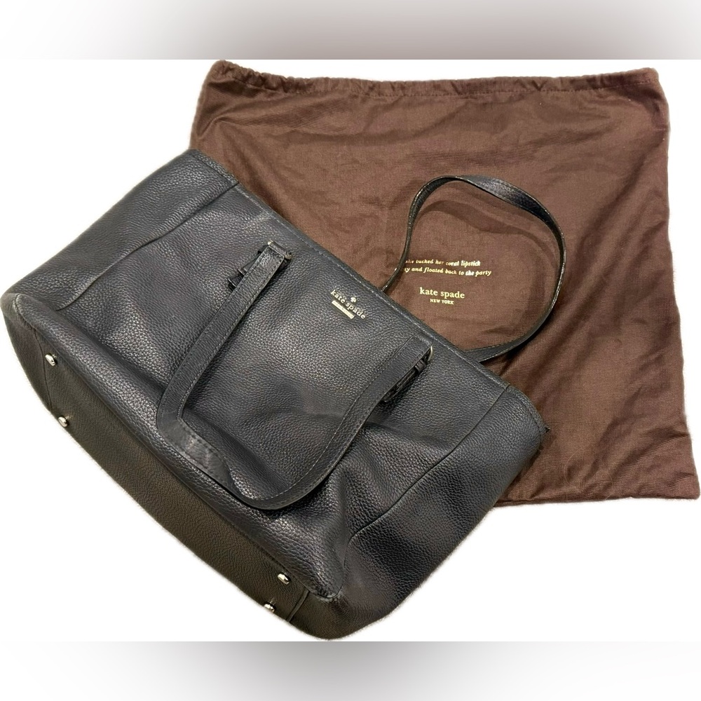 Kate Spade Black Pebbled Leather Jackson Street Tote